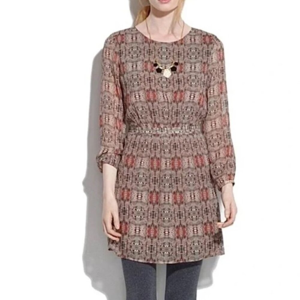 Madewell  Broadway & Broome 100% Silk Melody Dress in Swirl Print Dress Size 10